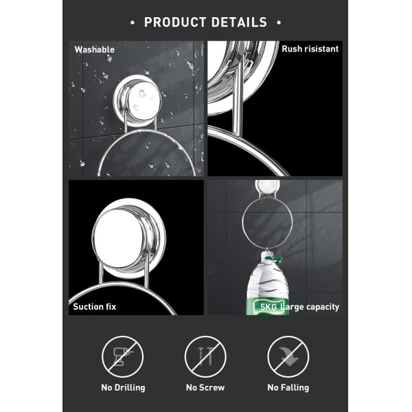 Electrosilvering SS304 Bathroom Towel Ring Holder 200mm Hand Towel Ring