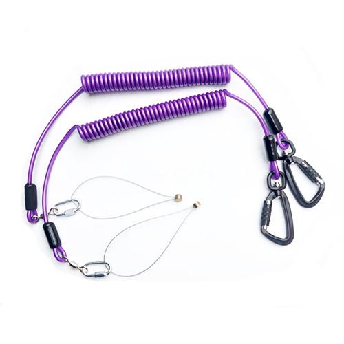 Quality Purple Nylon Retractable Tool Lanyard Plastic Covered With Aviation Aluminum Hook for sale