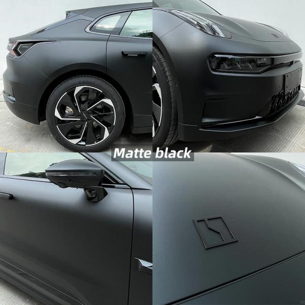 Color Changing Vinyl Car Wrap Roll High Gloss 7.5mil TPU Matte Black Self Healing