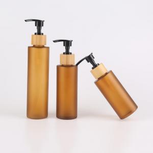 China 130ml Amber Frosted Pet Plastic Bottles With Lotion Spray wholesale