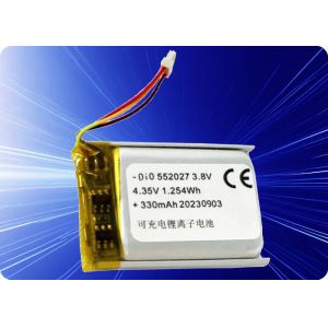 China 3.8V 350mAh Lithium Polymer Battery 1C Discharge 500 Cycles wholesale