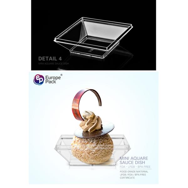 Disposable square multi-purpose mini plastic ps sauce dish for catering