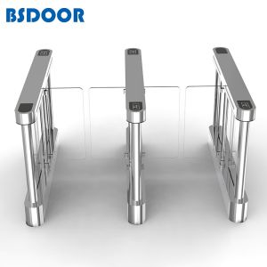 China Brushed Pedestrian Barrier Gate RFID Entrance Swing Turnstile on sale