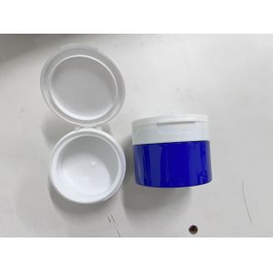 China Blue PP Cosmetic Jar Customized Body Cream Jar With Flip Cap on sale