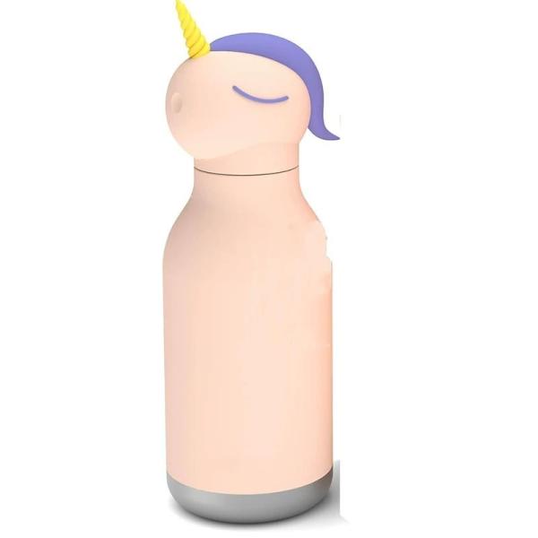 Cartoon Kids Bestie Bottle Insulated Stainless Steel Water Bottle With Detachable Soft Head Fun Drinking For Kids, Flexible Reusable Straw 16 Ounce