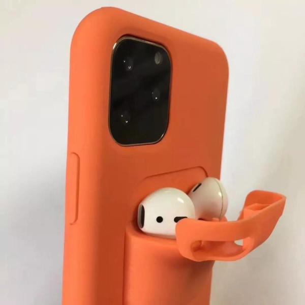 2 In 1 IPhone Soft Silicone Phone Case With Earphone Caps