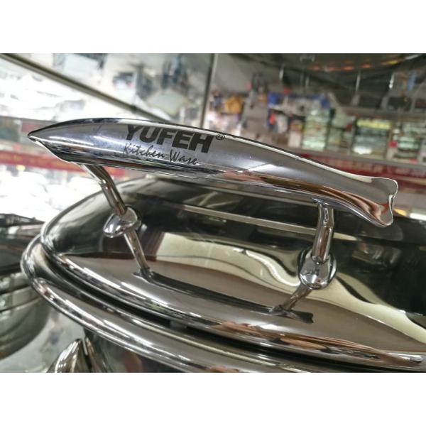 Round Chafing Dish Hydraulic Lid with Glass Window Optional φ35cm 6.0Ltr Food Pan Stainless Steel Cookwares