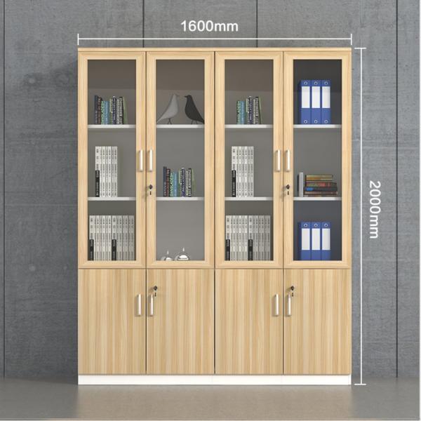E1 Panel MDF Glass Wooden File Cabinets Office Furniture Anti Scrape