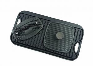 China 51.2*26.5cm Cast Iron Grill Griddle Bbq Griddle Pan With Press wholesale