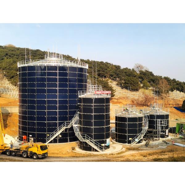 Safety Robust Design Bolted Steel Storage Tanks Ph Range 1-14 With Ladders Customizable Solution