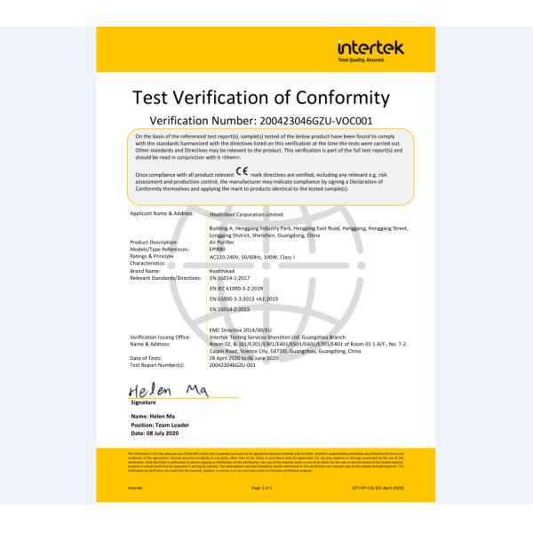 Healthlead 800M3/h Large Air Cleaner Machine UV Sterlizer And Particle / VOC Sensors EPI980