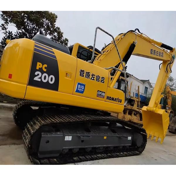 Secondhand Komatsu Excavator 2840mm Track Yellow Second Hand Excavator PC200-8