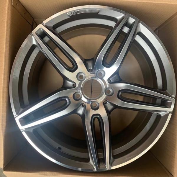Aluminium Alloy 66.6 Hole Multi Spoke 19 Inch Mercedes Benz Rims Titanium Grey
