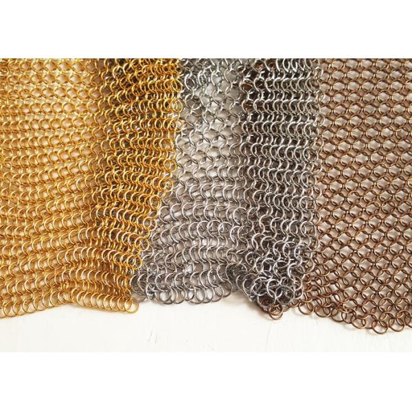 Copper Wire 1.2mm Diameter Chainmail Metal Ring Mesh For Space Divider