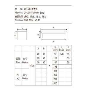 Wear Resistant Stainless Steel Handles , Stainless Steel Kitchen Handles