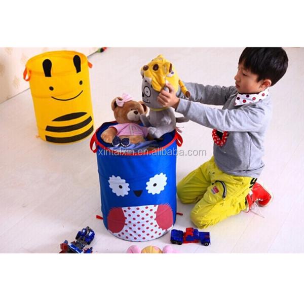 Bathroom Mesh Popup Polyester Foldable Laundry Basket With Cover