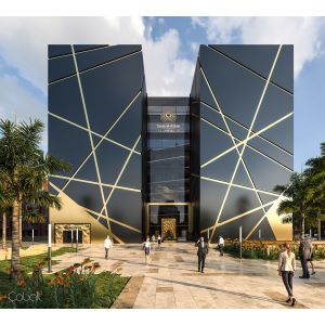 China Outdoor Aluminum Frame Glass Curtain Wall Facade Fireproof Function on sale