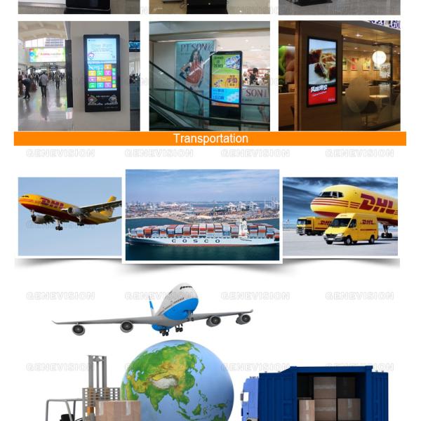 Golden 43 Inch Iphone Style Touch Screen Kiosk Totem Networkd Display Managing Software