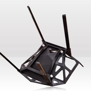 Hollow Modern Metal Dining Chairs , Black Metal Leg Dining Chair