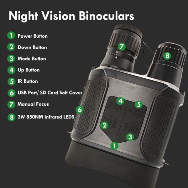 400m Full Darkness 5x31 Military Infrared Binoculars Night Vision Goggles Infrared 850nm