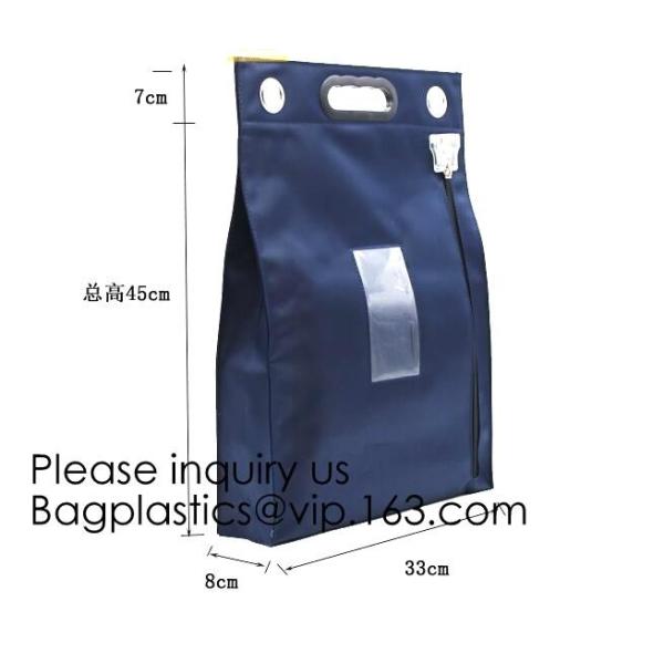 Bank Locking Document Security Bag Deposit Bank Bag Custom Multi Function Cash Money Reusable Deposit Security Locking B