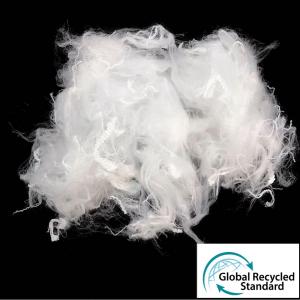 China 3D×64mm Solid Recycled PET Fiber Anti Distortion For Non Woven Fabric wholesale