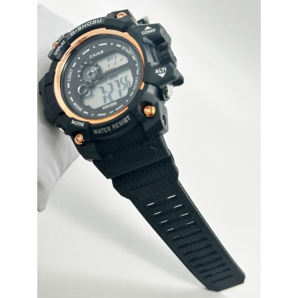 Digital Display Round Men Quartz Watch With Durable Buckle Clasp