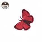 Red Butterfly Custom Chenille Patches Sew On Style 21*14.5CM Size For Work