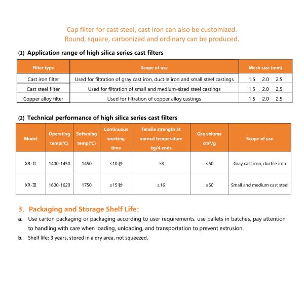 Customize Width Metal Melt Filter Sheet for Hot Products Fibreglass Casting Strainer