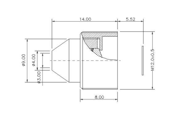 1/3" 10mm, Pin hole lens S mount lens CCL1310PMP Megapixel lens
