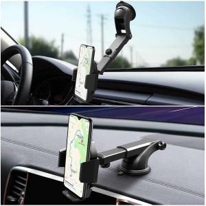 One Button Release Car Dashboard Phone Mount 7.6in Telescopic Arm