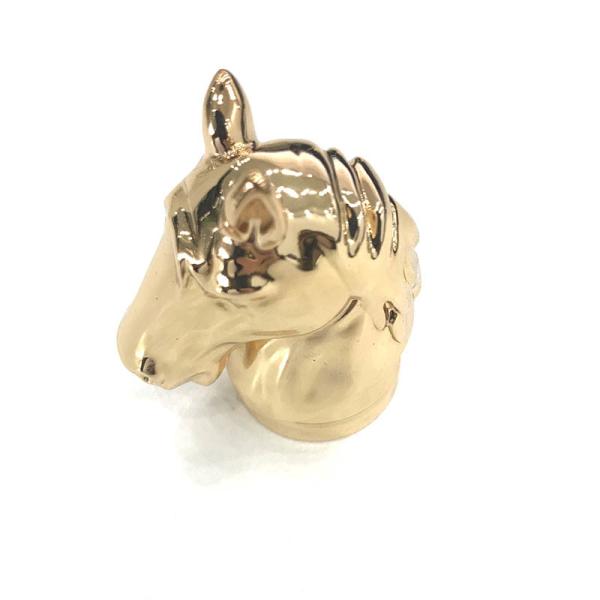 High Quality Luxury Heavy Weight 96g Zamac Horse Shape Head Perfume Bottle Cap