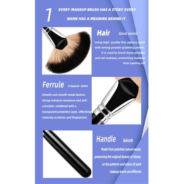 A14 Professional Animal Hair Makeup Brushes Beauty Single Big Fan Powder Brush