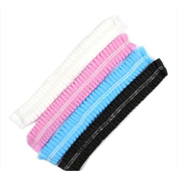 12 Gsm Disposable Medical Bouffant Caps With Double Elastic Band 21" 24" Size