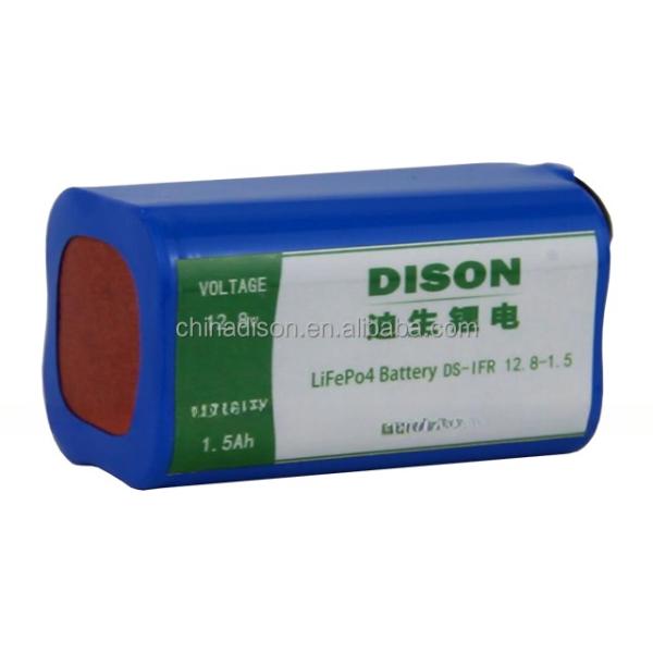 High Safety LiFePo4 12.8v 1.5Ah Cylindrical Lithium Ion Battery Pack with self-protection functions