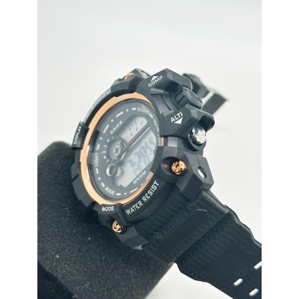 Digital Display Round Men Quartz Watch With Durable Buckle Clasp