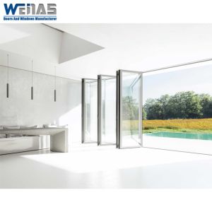 China Space Saving Internal Aluminium Bifold Doors Thermal Insulated Folding Glass Doors External wholesale
