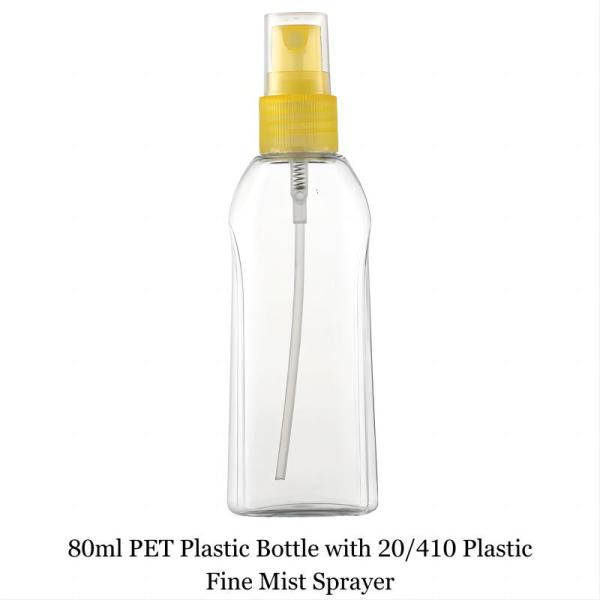 80ml PET Plastic Bottle with Plastic Pump Sprayer Cap for Shampoo Shower Gel Lotion Essence