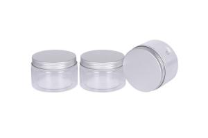 China 4oz Plastic Pet Od 73mm Face Cream Cosmetic Jar With Sliver Lid wholesale