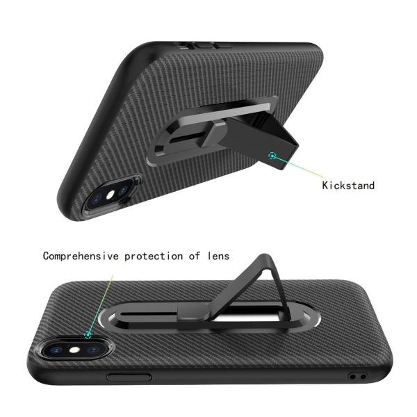 Color Black Carbon Fiber Invisible Kickstand TPU Case Back Cover For Huawei Magic 2 Mate 20X Honor8x Y7 Pro 2018 P20Lite