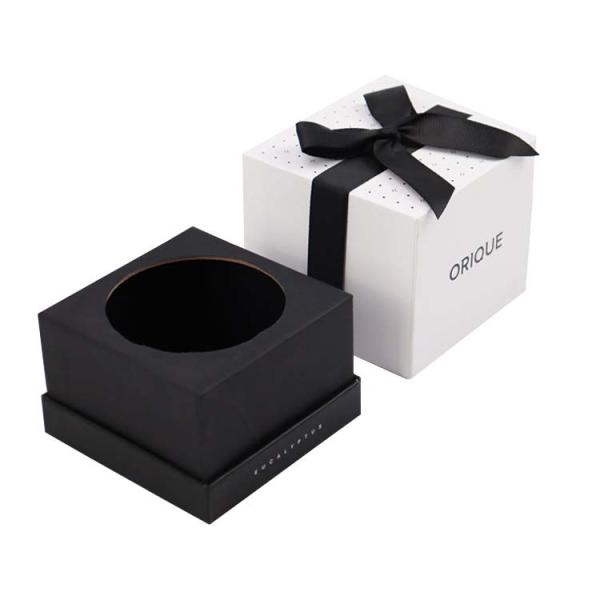 Luxury Black Tealight Rigid Candle Box Packaging Foldable Custom
