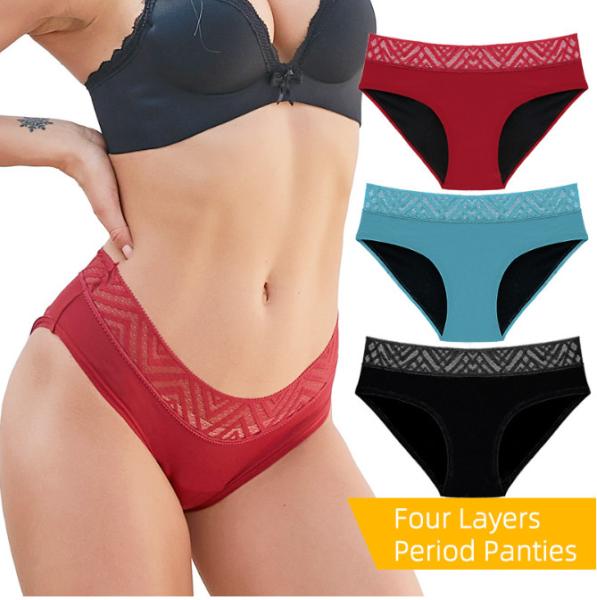 Quality Washable Period Panties For Heavy Flow Plus Size 4xl 4 Layer Leak Proof Menstrual Underwear for sale