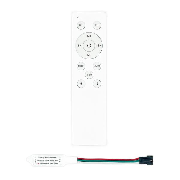 White 12Keys RF Single Color Running Water LED Strip Controller