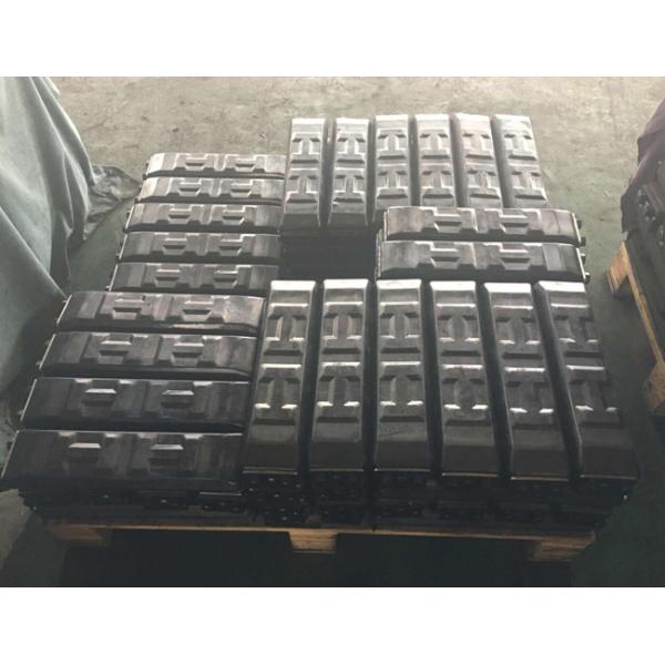 Replaceable Black Clip On Rubber Track Pads Noise Reduction 400mm Length