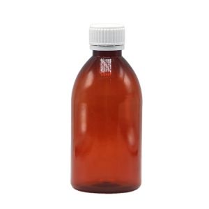 Buy cheap 250ml Round Amber Prescription Pharmacy PET Liquid Medicine Scaled Container from wholesalers