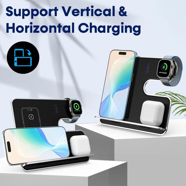 All Metal 3 In 1 Wireless Charger 18W High Power Quick Heat Dissipation