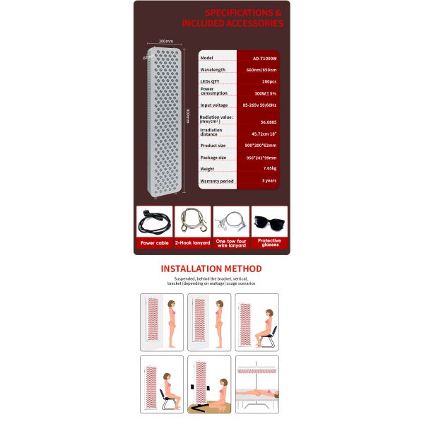 Infrared Light Therapy Panels Full Body LED Red Light Therapy Device
