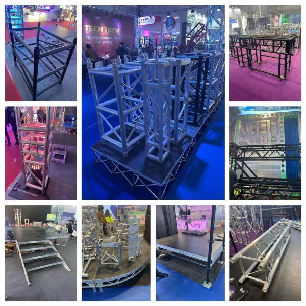 Portable Black Aluminum Spigot Truss Fast Assembly DJ Lighting Truss System For Outdoor Events