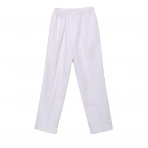 China Polyester65%  Cotton35% Elastic Waist White Chef Pants wholesale