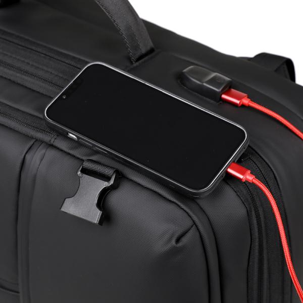 Business Travel USB Charging Nylon Laptop Backpack Anti-Theft Blue Black with Customizable Logo and Waterproof Interior